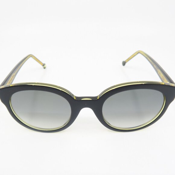 Nathalie Blanc HELENE Black/Grey Gradient Lenses, Round, New Women\'s Sunglasses.